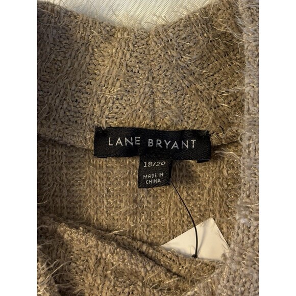 LANE BRYANT Beige Mock Neck Eyelash Knit Sweater Women 18/20 Drop Shoulder NEW - Picture 3 of 11